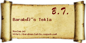 Barabás Tekla névjegykártya